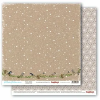 Бумага для скрапбукинга 30,5х30,5 см 180 гр/м двустор Вкус зимы, Малиновки в снегу