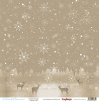 Бумага для скрапбукинга 30,5х30,5 см 180 гр/м двустор Вкус зимы, Северный олень