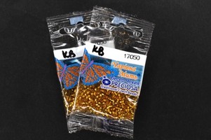 Бисер чешский Preciosa, цв.17050-золотой, 10/0, круглый прозрачный, серебряная линия внутри, 5 гр