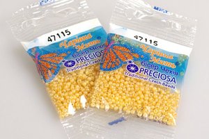 Бисер чешский Preciosa, цв.47115 темно-молочный, 10/0, круглый непрозрачный жемчужный, 5 гр