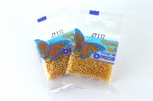 Бисер чешский Preciosa, цв.47112 кремовый, 10/0, круглый непрозрачный жемчужный, 5 гр