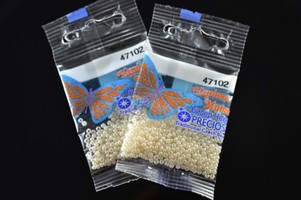 Бисер чешский Preciosa, цв.47102 молочный, 10/0, круглый непрозрачный жемчужный, 5 гр