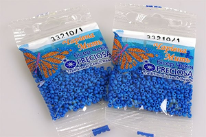 Бисер чешский Preciosa, цв.33210/1 синий, 10/0, круглый непрозрачный матовый, 5 гр