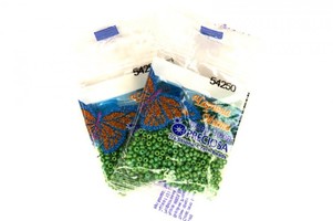 Бисер чешский Preciosa, цв.54250 зеленый, 10/0, круглый непрозрачный радужный, 5 гр