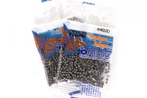 Бисер чешский Preciosa, цв.44020 серый, 10/0, круглый непрозрачный радужный, 5 гр
