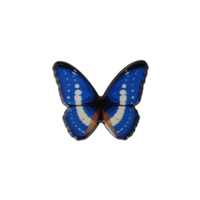 Кабошон пластиковый, 3.1х2.5, Бабочка, синий