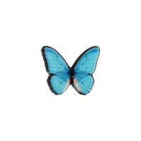 Кабошон пластиковый, 2.2х1.9, Бабочка, голубой