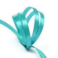 Лента атласная, 6 мм, 4343, бирюзовый, рулон 27,4м