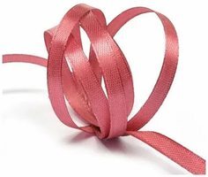 Лента атласная, 6 мм, 4174, красно-розовый, рулон 27,4м