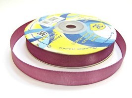 Лента атласная, 12 мм, 171, тёмно-сиреневый, рулон 33м