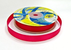 Лента атласная, 12 мм, 130, малиновый, рулон 33м