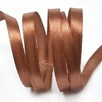 Лента атласная, 12 мм, 3137, коричневый, рулон 27,4м