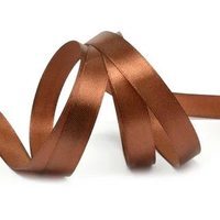 Лента атласная, 12 мм, 3135, коричневый, рулон 27,4м
