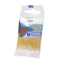 Бисер чешский Preciosa, цв.16020 желтый, 10/0, круглый прозрачный радужный, 5 гр