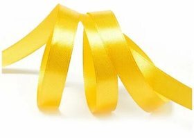 Лента атласная, 12 мм, 3016, т.жёлтый, рулон 27,4м