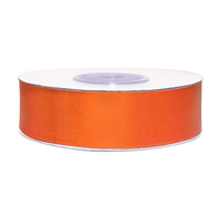 Лента атласная, 25 мм, 144, оранжевый, рулон 33м