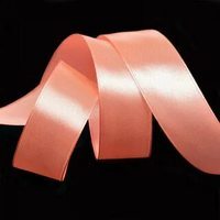 Лента атласная, 25 мм, 3074, яр.персиковый, рулон 27,4м